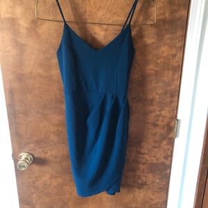 Lulu's Teal Spaghetti Strap Slip Dress. Size small. Like new!